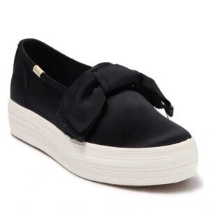 Kate Spade Black and White Platform Keds Sneakers with Bow